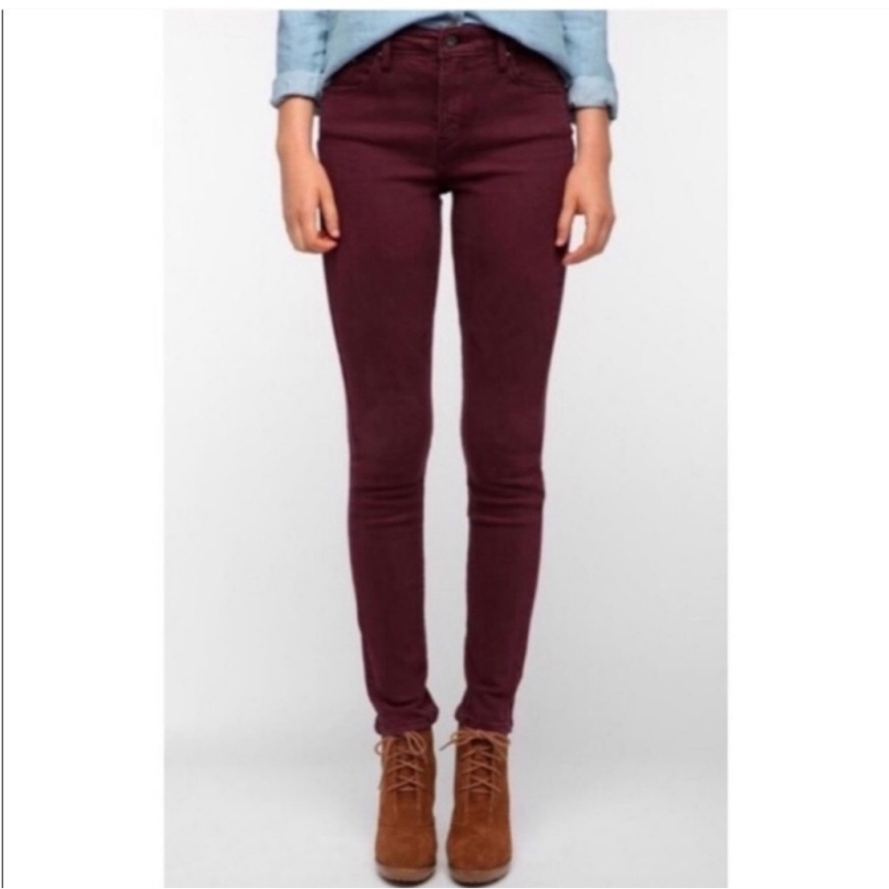 Joe's Jeans Maroon / Wine / Burgundy Skinny Size 27